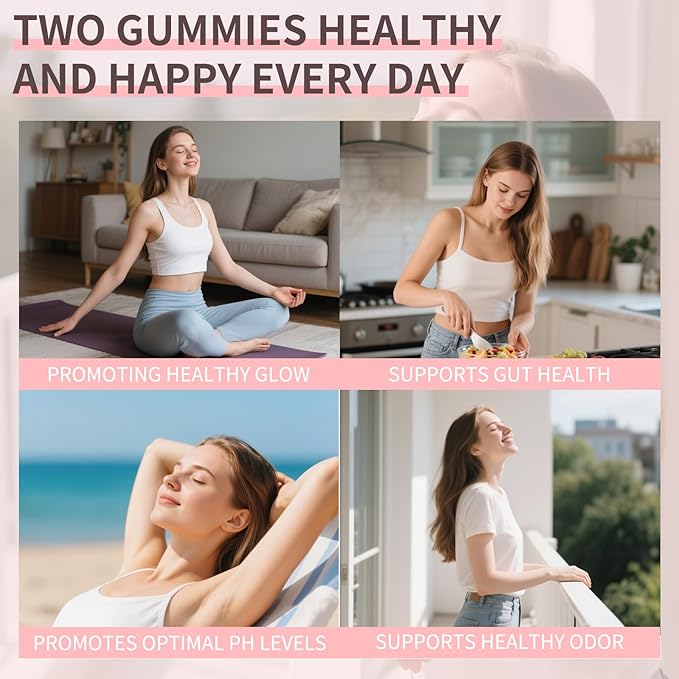 Feminine Balance Gummies for Women – Daily pH & Probiotic Support with Pineapple & Vitamin C, Supports Flora & Immune Health, Vegan & Gluten-Free, 60 Gummies (30-Day Supply)