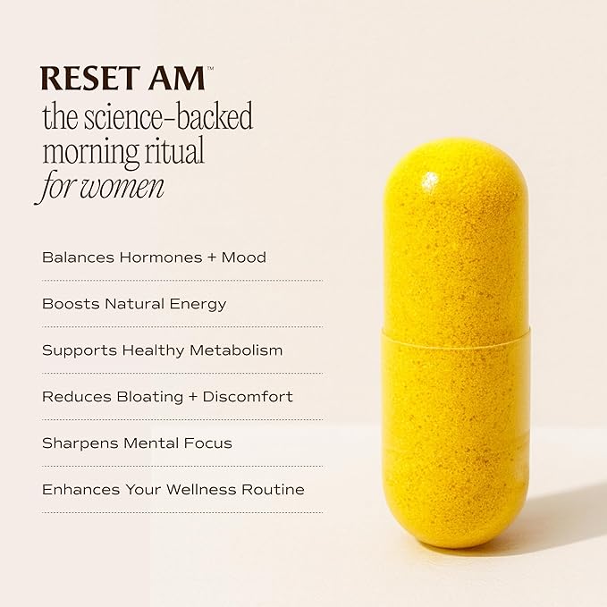 Paulina FITNESS Reset AM Metabolism and Hormone Support Supplement | Appetite Regulation, Metabolism Support, Enhanced Energy and Mood, Hormones | for Holistic Wellness | 90 Capsules