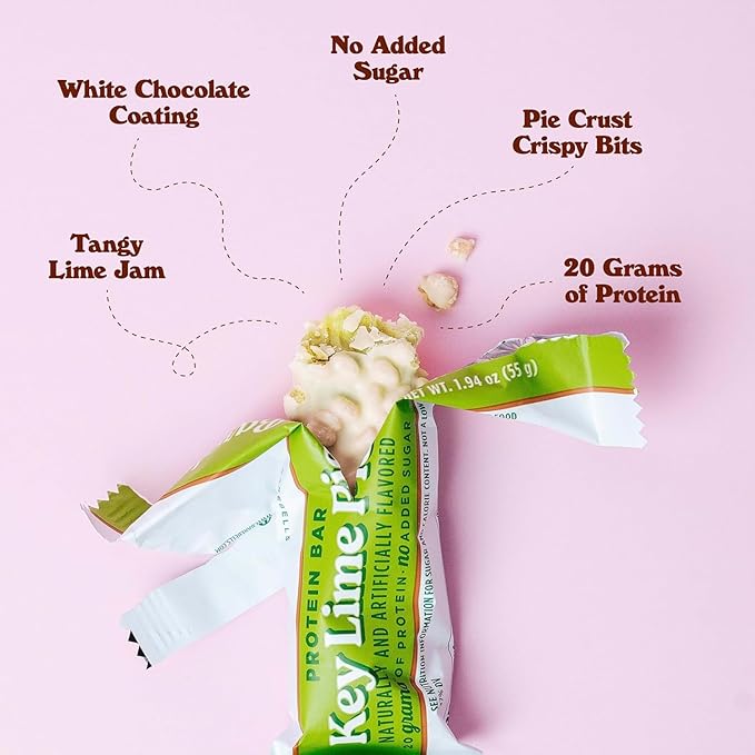 Barebells Protein Bars Key Lime – 12 Count (Pack of 2), 20g High Protein Treats – Key Lime Nutrition Bar with Low Sugar – On-The-Go Breakfast or Post-Workout Snack