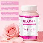 Glow Collagen Gummies with Hyaluronic Acid & Resveratrol | Gentle Support for Skin, Hair & Nail Care | Non-GMO | 90 Count (1)