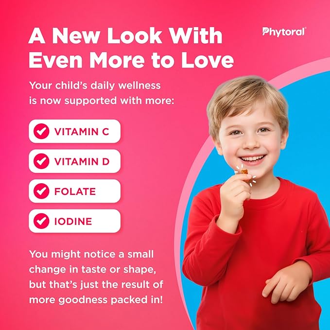 Phytoral Kids Vitamins Gummy Multivitamin Chewable - Kids Gummy Vitamins for Mood Support Natural Energy Boost and Immune Support for - Immune Gummies and Natural Multivitamin - 90 Count