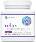 Youtheory Relax Magnesium Powder - Vegan Stress Relief Supplement with L-Theanine & GABA* - Supports Relaxation* - Dairy, Soy & Gluten Free - Berry, 4.4 oz