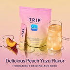 TRIP Electrolytes Powder Packets with Magnesium, Ashwagandha & Vitamin D. Peach Yuzu Daily Hydration Packets, Vegan, Electrolyte Drink Mix, Calming Hydration Powder, 20 Sachets