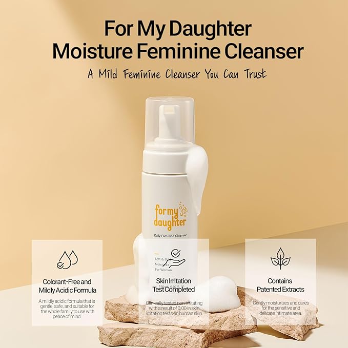 for my daughter Moisture Feminine Wash | Gentle Foam Wash with HPA Complex & | pH Balanced for Intimate Hygiene | Dermatologist-Tested – 150ml (5.07oz)
