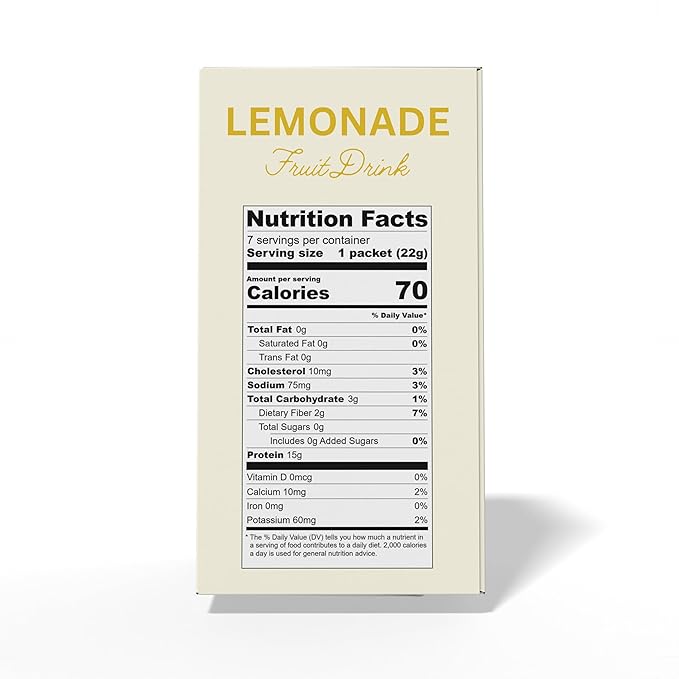 Nutmeg State Nutrition - High Protein Diet Fruit Drink - 15g Protein - Low Calorie - Low Carb - Low Sugar - Fat Free, 7 Servings Per Box (Lemonade)