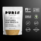 PURIS Pantry Textured Pea Protein, Unflavored Meatless Vegetable Crumbles, Soy Free, Shelf-Stable, Gluten Free, 21g of Protein, Plant-Based Vegan Meat Substitute, Equivalent to 1.5 Pounds Ground Beef