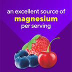vitafusion Magnesium Glycinate Gummy Supplement, 100 mg per Serving Supports Muscle Relaxation (1) for Adult Women & Men, Boomin’ Cherry Berry Flavor, 60 Count