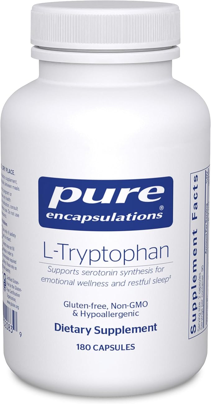 Pure Encapsulations L-Tryptophan | Amino Acid Supplement for Relaxation, Serotonin Support, PMS, and Sleep* | 180 Capsules