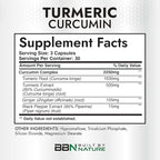 Built by Nature Turmeric Curcumin 2250mg – 95% Curcuminoids with Ginger & Black Pepper for High Absorption – Extra Strength Joint Support – Non-GMO, Vegan - 90 Capsules