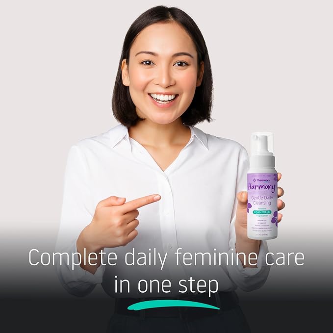 Theraworx Harmony Daily Feminine Care Foam, Gentle Daily Cleansing Fragrance Free, Reduces Odor, pH Balanced - 7.1 fl oz - 3 Count