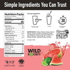 WILD SOCIETY - Clear Protein Powder + Electrolytes - 20g Clear Whey Protein Isolate Drink - Zero Sugar - 0g Lactose - Natural Ingredients - Travel Pack - 10x Singe Serves - Watermelon Lime