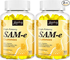 Jovianoy SAM-e Gummies with L-Tyrosine, Vitamin B Complex & NAC, CoQ10, High-Potency SAM-e Supplement - Pineapple Flavor, for Mood, Joint, Cognitive & Liver Detox, Vegan Friendly, 180 Gummies
