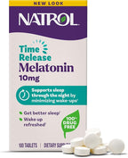 Natrol Melatonin 10mg Time Release Tablets, Sleep Dietary Supplement for Restful Sleep, 100 Melatonin Time Release Tablets, 100 Servings