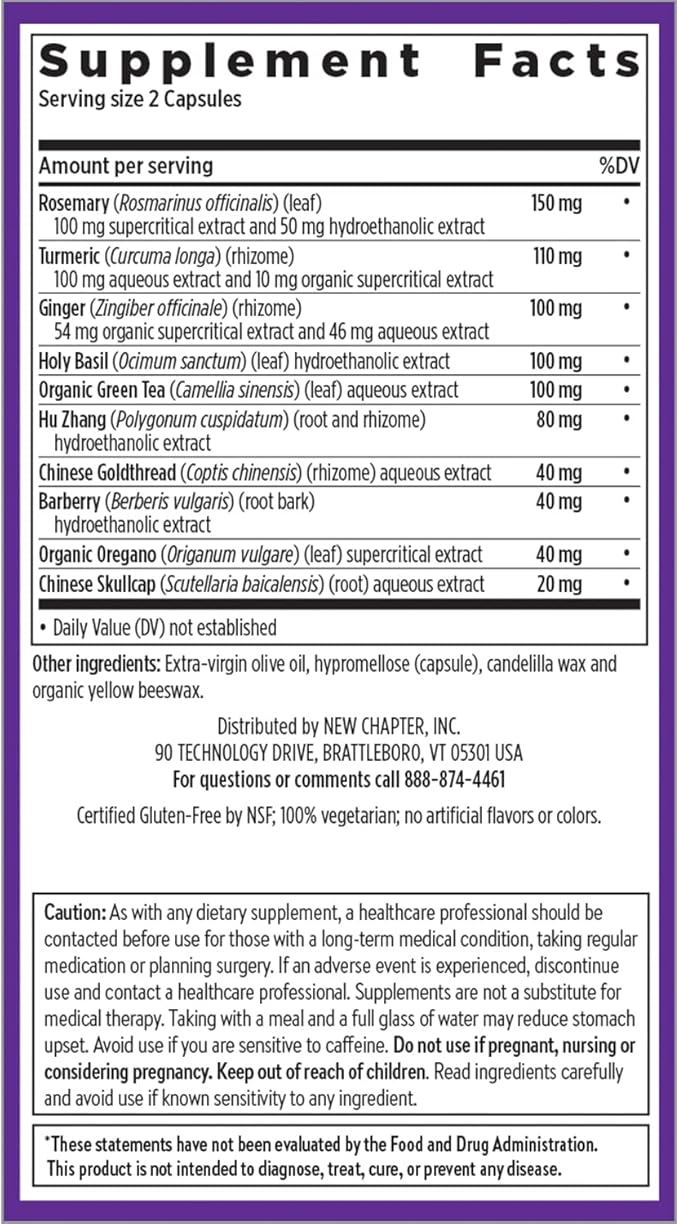 New Chapter Zyflamend™ Joint Supplement & Herbal Pain Relief – 10-in-1 Superfood Blend with Turmeric, Ginger & Green Tea - for Healthy Inflammation Response, Mobility & Flexibility, 180 Capsules