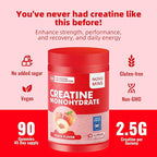 novomins Creatine Monohydrate Gummies for Men & Women, Chewables Creatine Monohydrate for Muscle Strength, Muscle Builder, Energy Boost, Pre-Workout Supplement-90 Peach