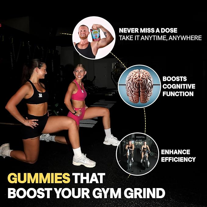 Creatine Monohydrate Gummies Sugar Free 5g - Made in USA - Pre Workout Creatine Chews for Women & Men, Creatine Gummy Candy, Chewable Nutritional Supplements, NSF Certified (Strawberry, 120 Count)