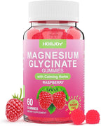 Magnesium Glycinate Gummies 600mg, Sugar Free Magnesium Gummies for Adults with Ashwagandha, Lemon Balm & GABA for Sleep, Mood Support and Relaxation, Vegan, 60 Raspberry