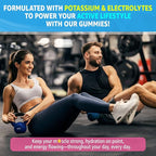 Potassium Citrate Gummies 1666mg for Adults - Potassium Supplement, Magnesium Glycinate, Zinc, B6, B12 & C – Electrolyte Gummies for Energy, Recovery & Leg Cramps, Vegan 60 Cts