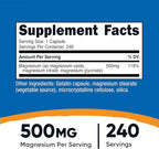 Nutricost Magnesium Complex 500mg, 240 Capsules - Magnesium Oxide, Citrate, and Glycinate - Gluten Free and Non-GMO (Pack of 2)