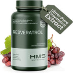 HMS Nutrition Resveratrol 1400 mg per Serving — 120 Vegan Capsules | High‑Potency Trans‑Resveratrol with Acai, Grape Seed & Green Tea | Antioxidant, Cellular & Heart Support