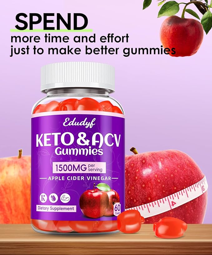Keto Acv Gummies,Organic Apple Cider Vinegar Gummies,Keto Gummies,Gut Health for Women,Probiotics for Digestive Health,Metabolism,GMO Free & Vegan - 120 Count