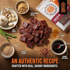 Golden Island Korean BBQ Pork Jerky - (2 Pack) 9 oz Resealable Bag - Fire-Grilled Specialty Meat Snack - Sweet & Savory Protein Snack - 7g Protein per Serving - Made with 100% All-Natural Pork
