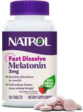 Natrol Fast Dissolve Melatonin 3 mg, Melatonin Supplements for Restful Sleep, Sleep Support for Adults, 150 Strawberry-Flavored Tablets, Up to a 150 Day Supply