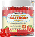 Liposomal Saffron Gummies for Kids 4+, Saffron Supplements w/Holy Basil, Rosemary, Magnesium Glycinate, Omega-3 & More, Brain Focus Support Supplement, Vegan, Organic, Sugar Free, 60 Chewables