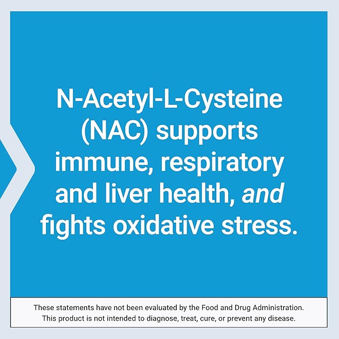 Life Extension N-Acetyl-L-Cysteine (NAC), Immune, Respiratory, Liver Health, NAC 600 mg, Potent antioxidant Support, Free-radicals, Easy to Absorb, 60 Capsules