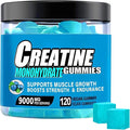 Creatine Monohydrate Gummies,Complex 9000 MG for Men & Women,Pre-Workout Gummies with BCAA, L-Carnitine, Taurine & Vitamin B12 for Enhanced Strength, Energy & Muscle Growth,0 Sugar, Vegan-120 Count