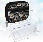 Serfeymi Weekly Travel Pill Organizer Pill Case for Purse with Removable 7 Day Pill Box, Fashionable Travel Medicine Organizer Pill Container for Medicine, Vitamin, Supplement - Black 02
