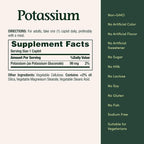 Nature's Bounty Potassium 99mg, Supports Fluid Balance and Muscle Activity, Involved in Normal Heart Function, Potassium Gluconate Dietary Supplement, Gluten Free, 1 Per Day, 100 Vegetarian Caplets