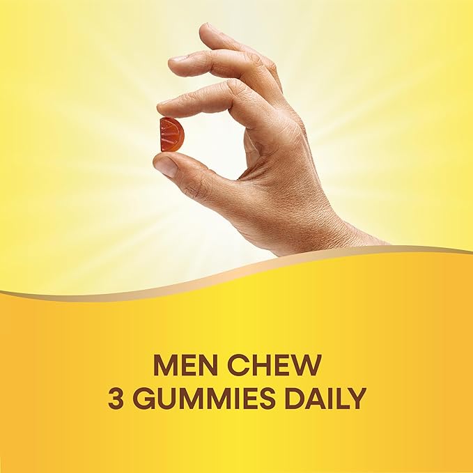 Nature's Way Alive! Men's Premium Gummy Multivitamin, Supports Healthy Heart, Muscle Function*, Full B-Vitamin Complex, Orange, Grape, Cherry Flavored, 75 Gummies (Packaging May Vary)