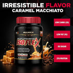 ALLMAX ISOFLEX Pure Whey Isolate Protein Powder - Gluten Free, Low Lactose, Sugar-Free - High-Protein, Clean, Keto-Friendly for Pre Post Workout Supplement for Women and Men | Caramel Macchiato, 2lb