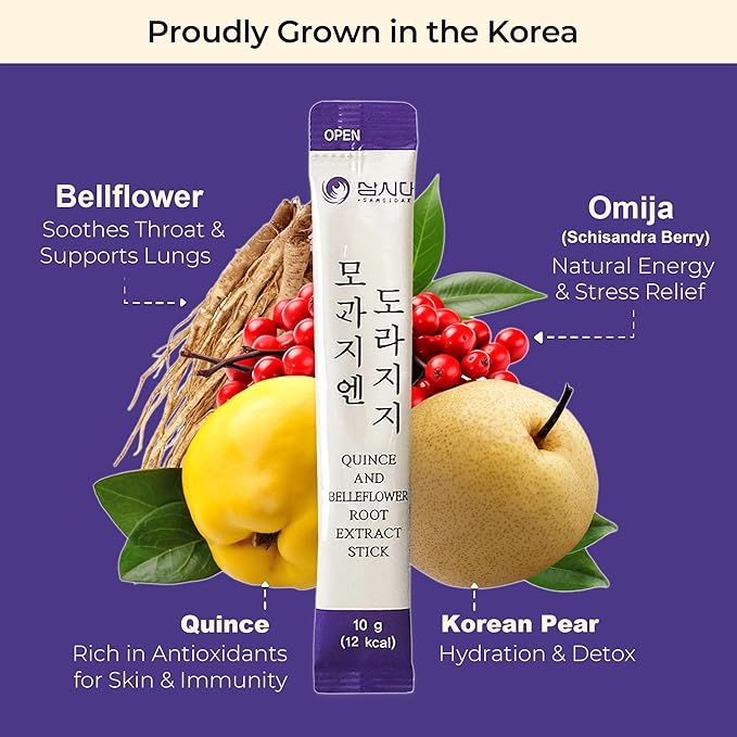 SAMSIDAE Korean Bellflower Root Juice with Pear & Quince (10ml X 30 Pouches) – Naturally Sweet, Fiber-Rich Drink for Daily Wellness