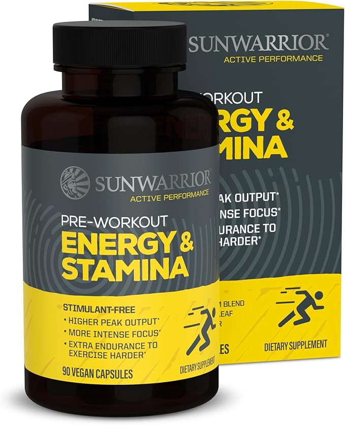 Energy & Stamina Capsules, Caffeine-Free Strength Support, Mushrooms, Thai Ginger for Endurance, Power & Faster Recovery 60 Vegan Capsules