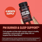 Night Time Fat Burner Metabolism Booster | Appetite Suppressant & Supplement to Support Weight Loss | 120 Weight Loss Supplement Pills for Men