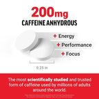 Force Factor Caffeine Pills 200mg, Caffeine Tablets to Boost Energy, Focus, Strength, and Performance, Premium Quality Pills, Energy Support Supplement, 250 Tablets