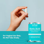 Szio+ Utiva Boric Acid Suppositories for Women - pH Balance - Feminine Care - 600mg Boric Acid to Lower pH and Support Vaginal Health, BV Treatment for Women, 30 Vaginal Suppositories