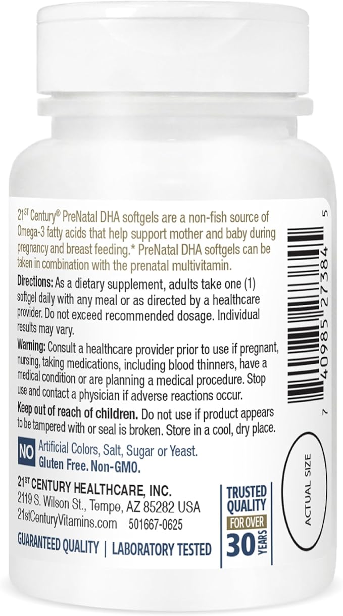 21st Century PreNatal DHA Softgels, 30 Count