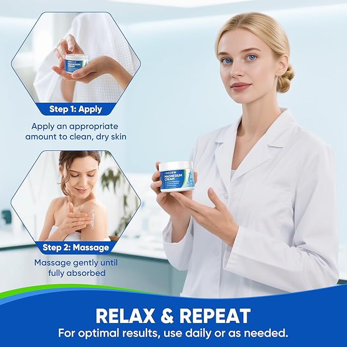 Topical Magnesium Cream for Sleep – Soothing Magnesium Lotion for Legs, Feet, and Body – Infused with Natural Herbal Extracts – 4.2oz / 120ml