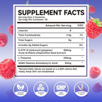 5-HTP Gummies 300mg, 5-HTP Supplement with 200mg L-Theanine & 50mg GABA, GABA Supplements for Adults, Sugar Free, Raspberry Flavor, 60 Count
