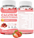 Calcium Citrate Gummies 1200mg with Vitamin D3 + K2, Magnesium, Zinc, Chewable Calcium Supplement for Women & Men, Bone Healthy, Sugar Free, Non-GMO, Gluten Free, Strawberry Flavor 60 Count