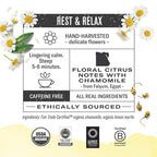 Numi Organic Chamomile Lemon Tea – 54 Herbal Tea Bags – Caffeine Free Calming Egyptian Chamomile & Lemon Myrtle – Caffeine Free Floral Citrus Herbal Tea