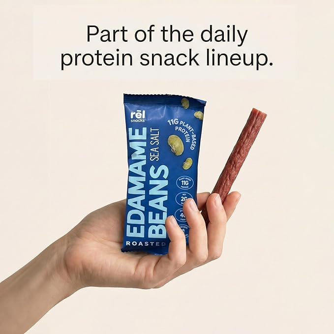 Rel Snacks Sea Salt Roasted Edamame Beans – High Protein, Low Carb Snack (11g Protein) – Keto, Vegan, Non-GMO – Made with Avocado Oil – 10 Pack, 0.9 oz