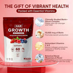 Hair Growth Vitamins Gummies for Black Women, Healthy Nourishment with Biotin, Collagen & Botanical Extracts, Hair Growth & Strength, Skin & Nail Care, Non-GMO, 60 Gummies (1)