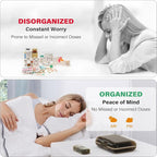 Weekly Pill Organizer 2 Times a Day, 7 Day Pill Box 2 Times, Portable for Travel Pill Case for Pills/Vitamin/Fish Oil/Medication/Supplements (2x7 Brown)