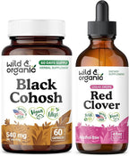 Wild & Organic Black Cohosh 60 Capsules & Red Clover Tincture 4 fl oz