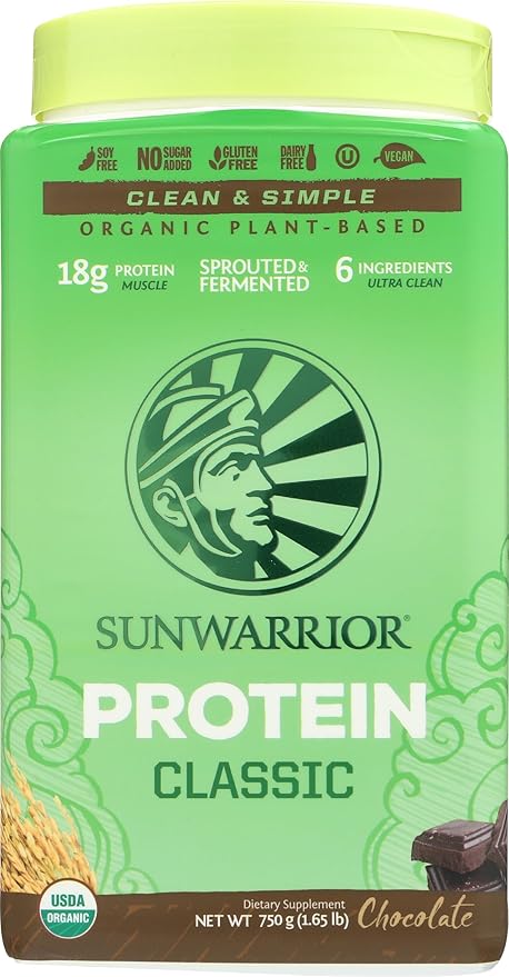 SUNWARRIOR Organic Brown Rice Protein Chocolate, 750 GR