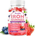 Iron Gummies for Women, Men & Kids, Vegan Iron Supplement with Vitamin C, B12, Folate for Energy Support & Immune Health, Sugar Free, 60 Gummies (Pack of 1)